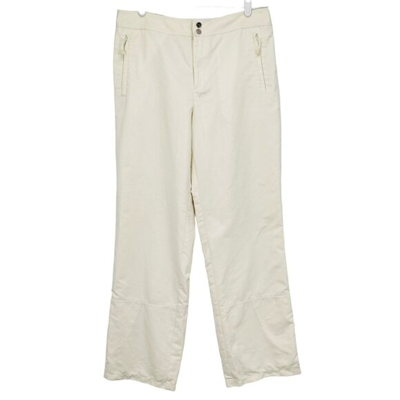 Ralph Lauren Active Women's Pants Size 12 Mesh Lined Relaxed Straight Leg Ivory - Picture 1 of 11